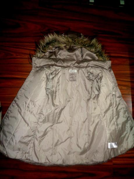 Krásný zlatý zimní kabát, h&m,140