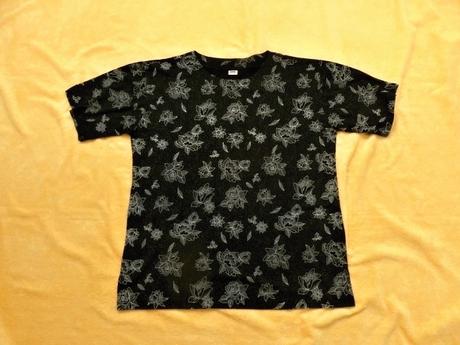 Dámská černá overized halenka se vzorem, l