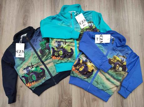 Chlapecká mikina traktor/dinosaurus 98-128, 98 - 128