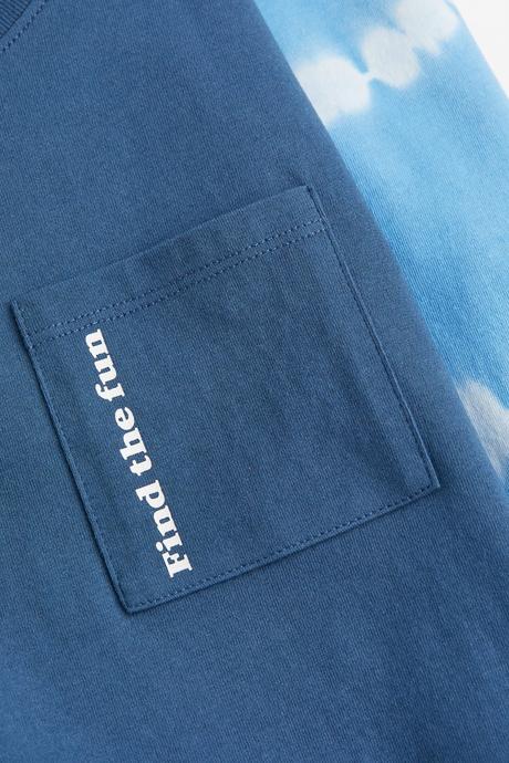 2-pack dětská trička h&m batikované modré + tmavé, h&m,122 / 128