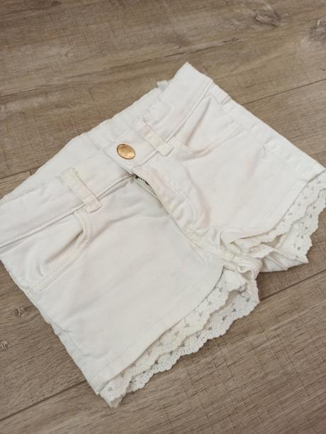 Riflové šortky s krajkou, h&m,98