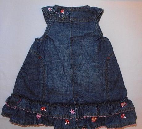 K118. vyšívané riflové šaty/šat.sukně 3-6měs, 68