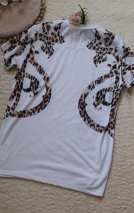 Siksilk pánské bílé tričko s leopardím vzorem, m