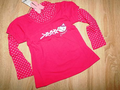 Dívčí bavlněné triko s roláčkem, 110 / 116 / 122