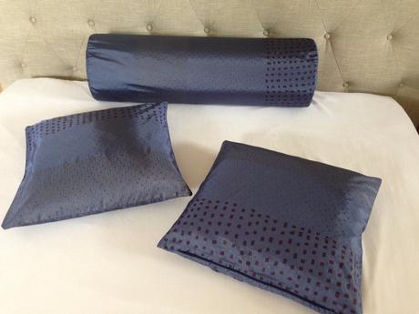 3povlaky polštář královská modrá luxus vzhled lesk, 