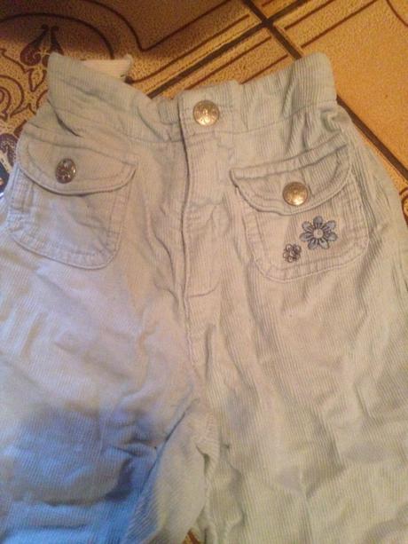 Dívčí manšestrové kalhoty květy, h&m,92