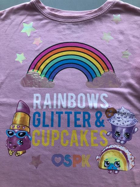 Triko next růžová 4roky 104cm duha flitry cupcakes, next,104