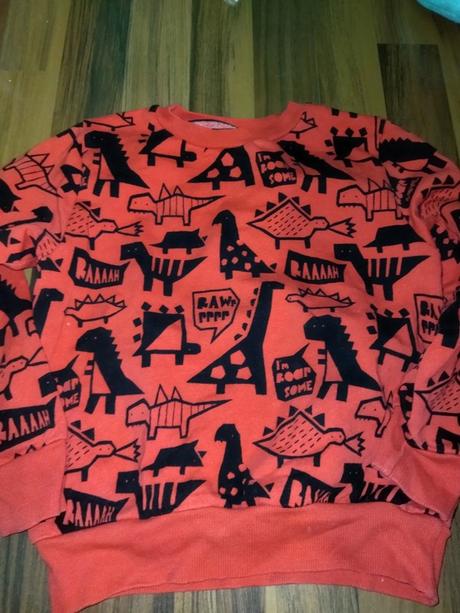 Červená mikina s dinosaury 110 next, next,110