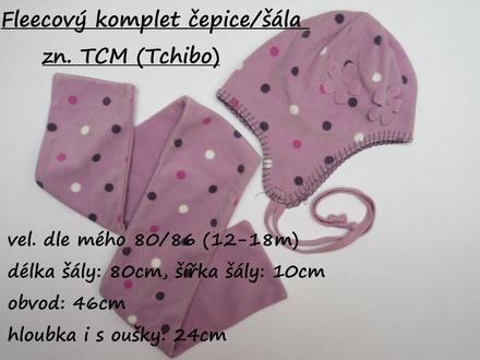 Fleecový komplet čepice a šály zn. tcm (tchibo), tcm,80