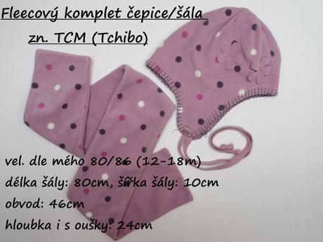 Fleecový komplet čepice a šály zn. tcm (tchibo), tcm,80