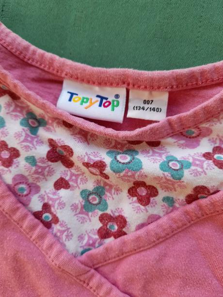 Růžové barevné tričko na holku dlouhý rukáv, 116