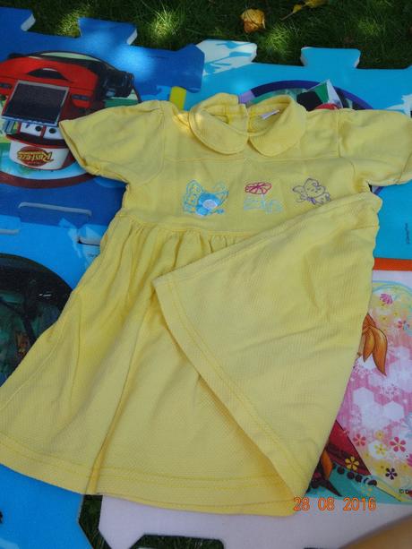 Žluté šatičky víla, motýl, květ vel. 68 - 74, 68