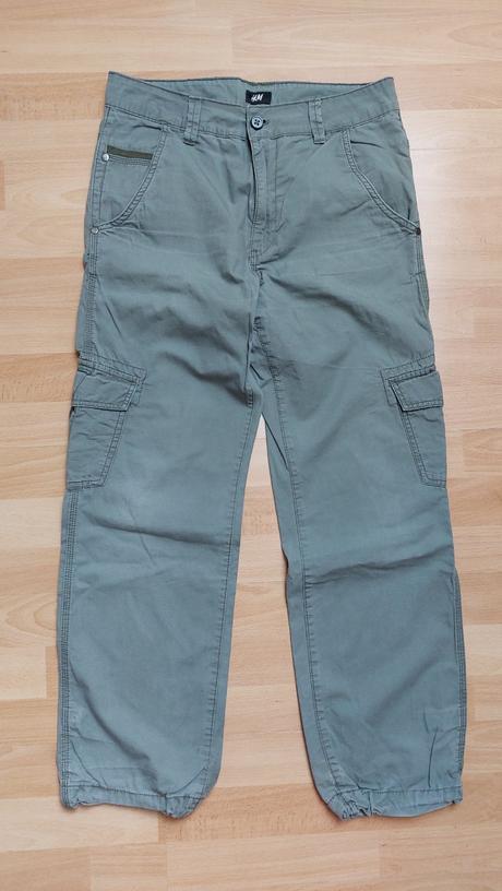 Kalhoty plátěné kapsáče, h&m,164