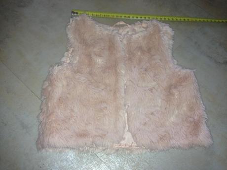 Kožíšková vestička 1,5-2roky 92cm něžná růžová hm, h&m,92