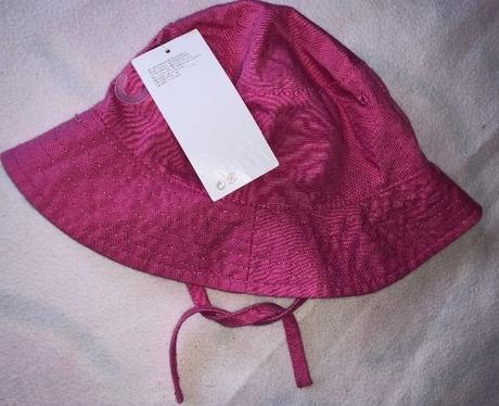Oboustranný letní tyrkys-růžový klobouk 12-18m, h&m,80
