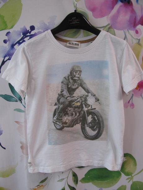 Bavlněné bílé tričko s frajerským obrázkem deeluxe, 140