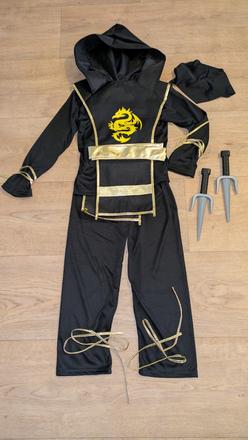 Ka456 karnevalový kostým ninja na 6 - 8 let,