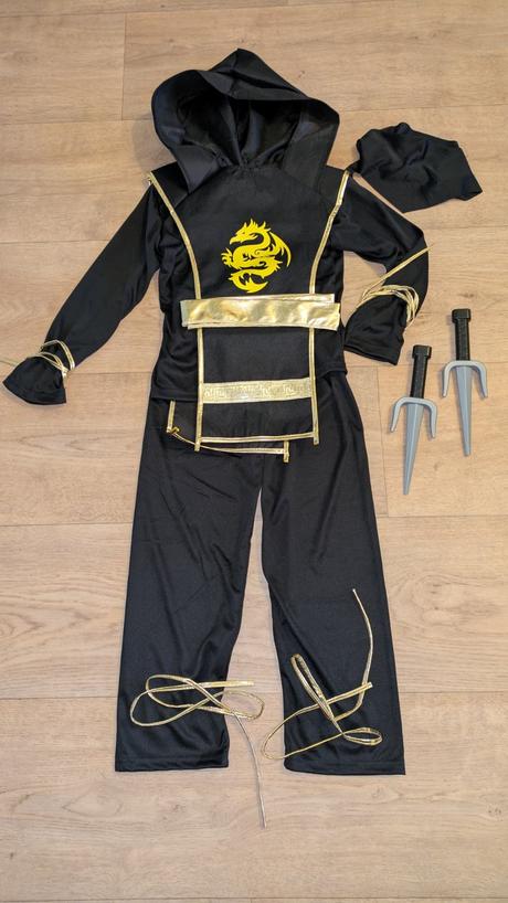 Ka456 karnevalový kostým ninja na 6 - 8 let, 