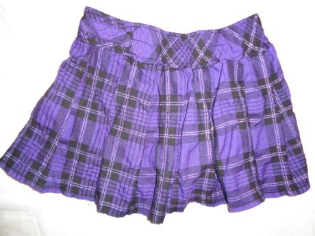 Pěkná fialová káro skládaná sukýnka - flanel, dopodopo,128