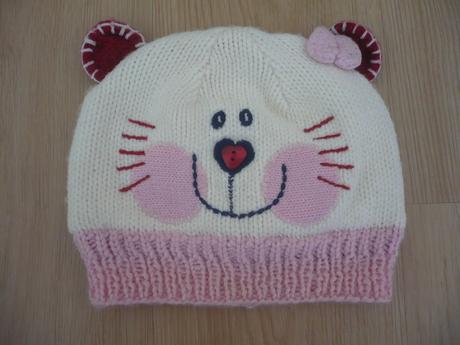 Háčkovaná čepice s kočičkou, next,86