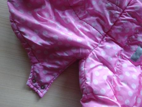 Zimní růžová bunda s puntíky, vel. 92, funky diva,92