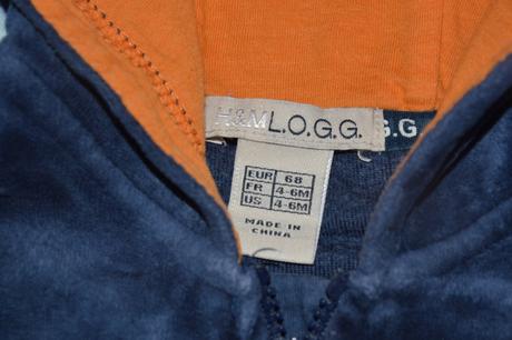 Sametová plyšová mikina mikinka s kapucí, h&m,74