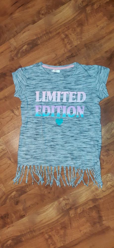 Dívčí triko kr.ruk 146/152 dole s třásněmi, pepco,146