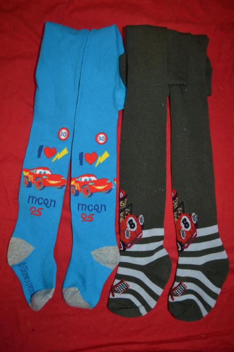 2x punčocháče 74-80 s auty, disney,74 / 80
