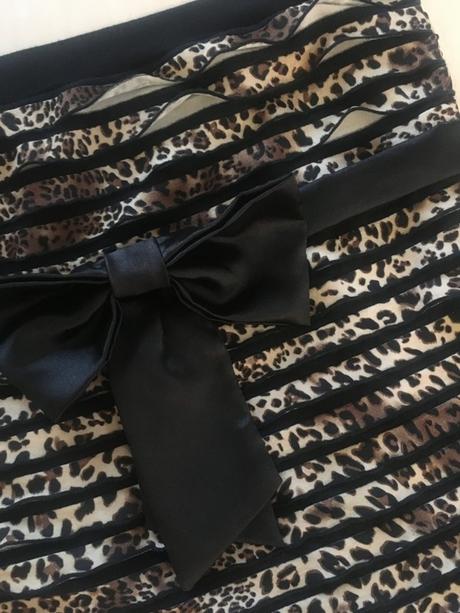 Leopardí minišaty s mašlí, vel s/m, feierli, s