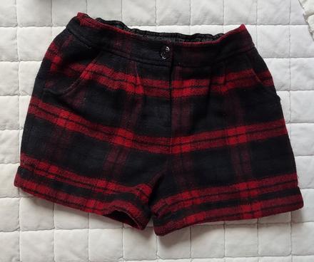 Teplé kraťasy kárované, nutmeg,140