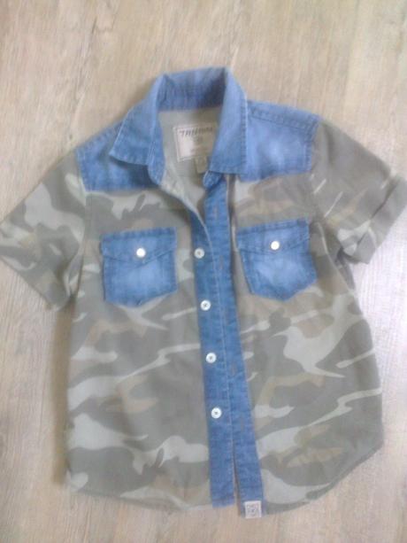 Maskáčová košile s riflovinou, terranova,104