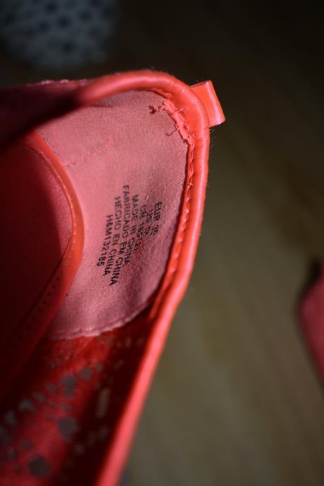 Krajkové neon balerínky hm, velikost 30, h&m,30