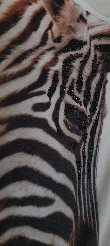 Zebra bílý letní top maxi blue, 42