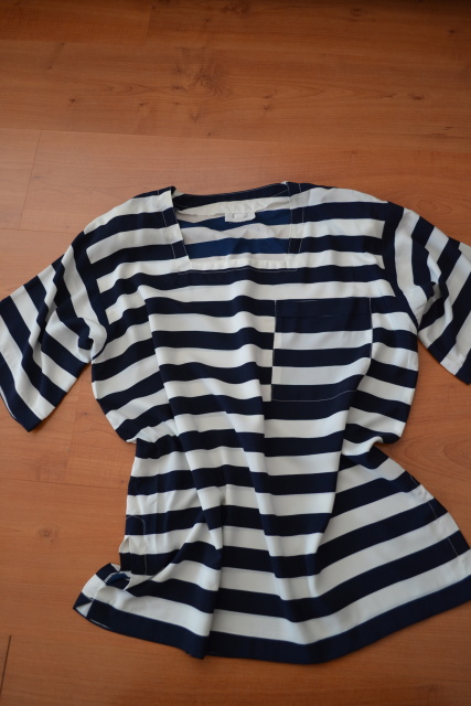 Letní pruhovaný kostým sukně halena, 40