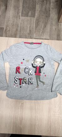 Šedé tričko rock star, 128