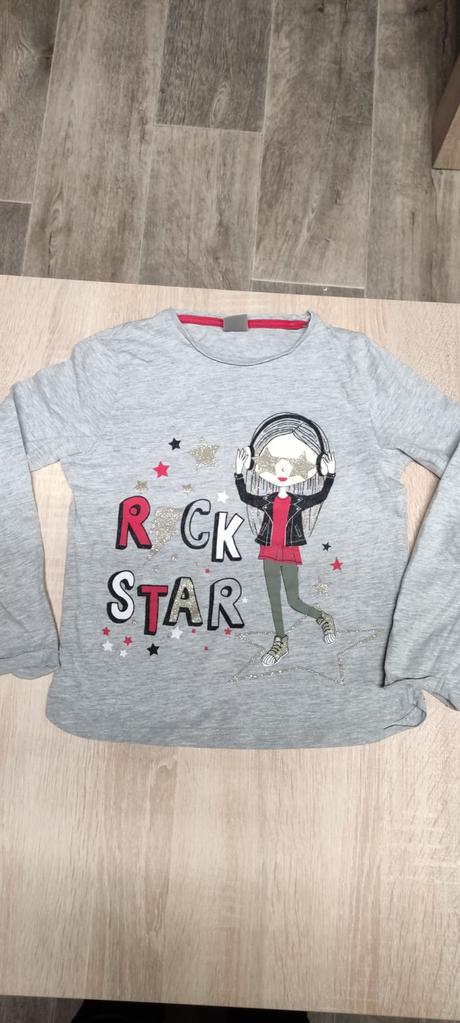 Šedé tričko rock star, 128
