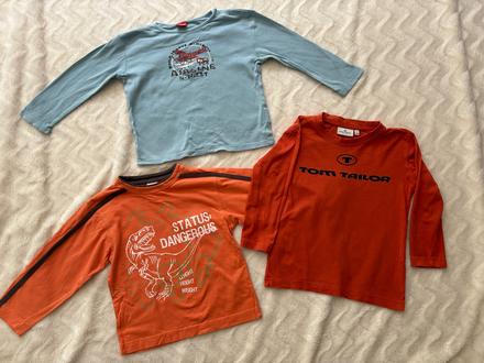 3 trička dlouhy rukáv s.oliver, tom tailor 92-98, tom tailor,92