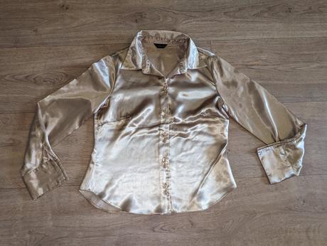 T355   saténová zlatá halenka florence vel. m, m