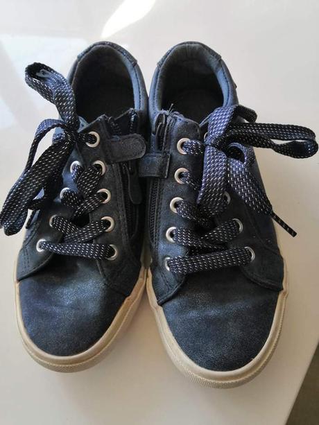 Tenisky třpytky vel 35 22,5 cm kovově modré, 35