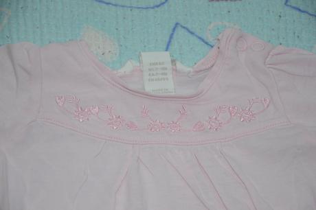 Růžové tričko, tunička s výšivkou, h&m,62