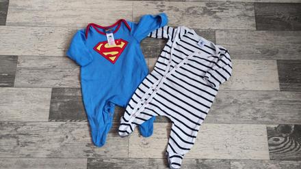 Overal 2ks miminko chlapec 0-3m superman, mothercare,56