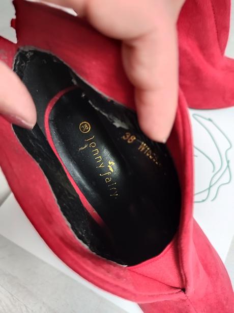 Červené boty na podpatku, jenny fairy , velikost 3, 38