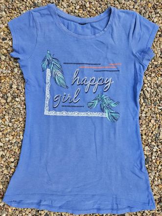 N86	dívčí triko s kr. rukávem happy vel. 152, 152