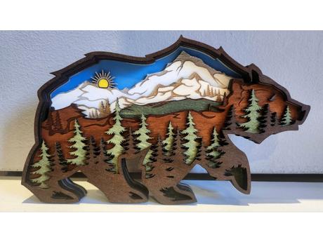 Dřevěná 3d dekorace,