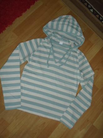 Tričko s kapucí proužek vel 36/38, 36