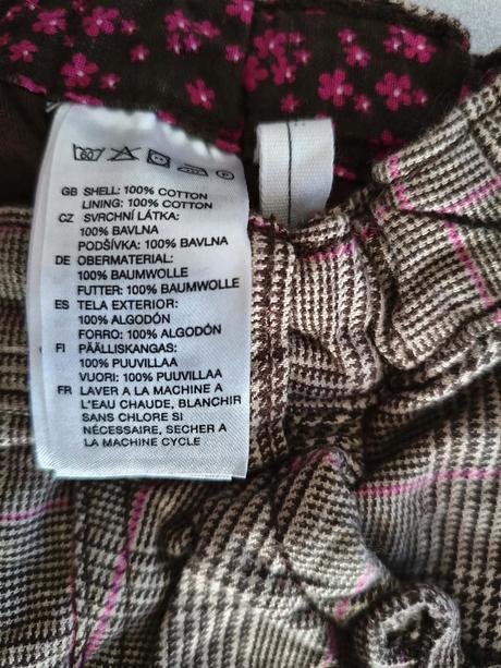 Kalhoty podšité bavlnou s regulací, h&m,116