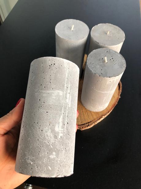 6 svíček mat šedá beton styl podnos advent svícen, 