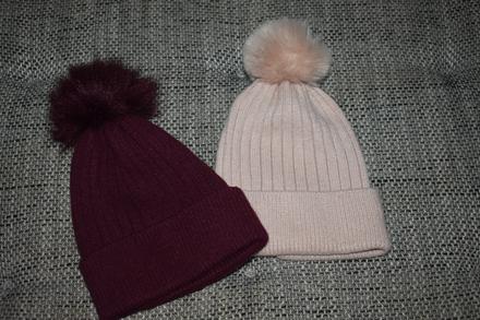 2x uni zimní čepice s bambulí primark, 140/164, primark,140