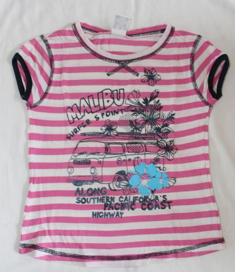 Op651. pruhované tričko s autobusem 6-7 let, kenvelo,122