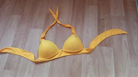 Žlutá plavková push-up podprsenka - cca 85b, l